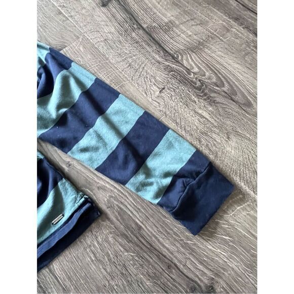 Hollister greens and navy striped polo shirt cropped fit Women’s Medium - Picture 5 of 7